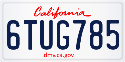 CA license plate 6TUG785