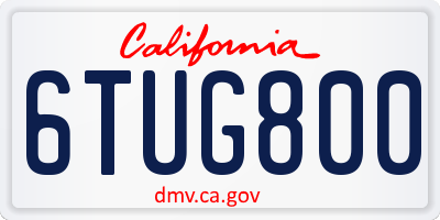 CA license plate 6TUG800