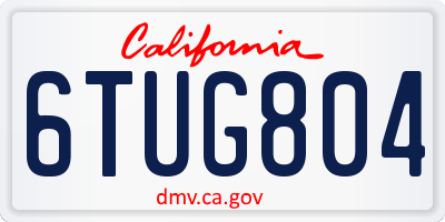 CA license plate 6TUG804