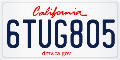 CA license plate 6TUG805