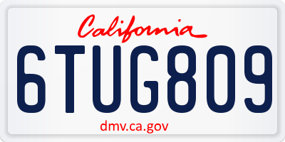 CA license plate 6TUG809