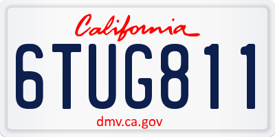 CA license plate 6TUG811