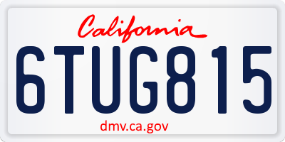 CA license plate 6TUG815