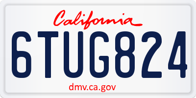 CA license plate 6TUG824