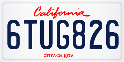 CA license plate 6TUG826