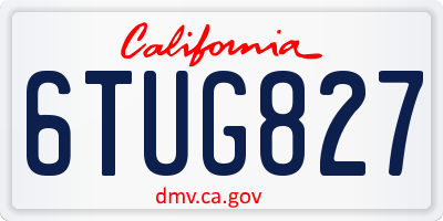 CA license plate 6TUG827