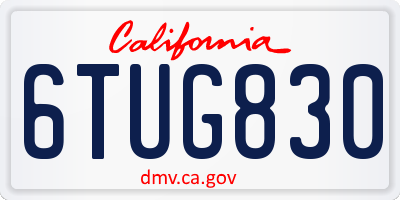 CA license plate 6TUG830