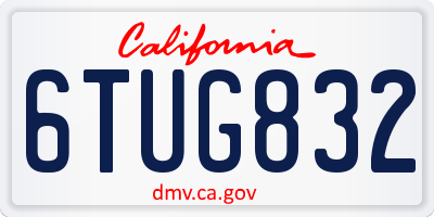 CA license plate 6TUG832