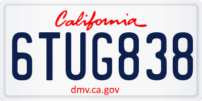 CA license plate 6TUG838