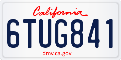 CA license plate 6TUG841