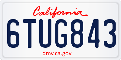 CA license plate 6TUG843