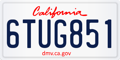 CA license plate 6TUG851