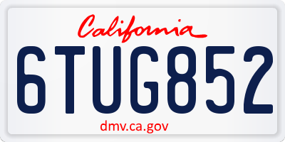 CA license plate 6TUG852