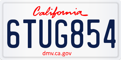 CA license plate 6TUG854