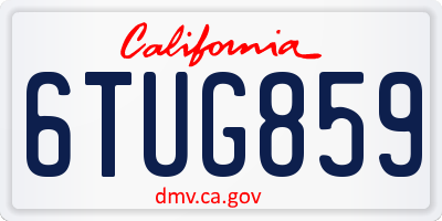 CA license plate 6TUG859