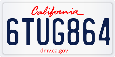 CA license plate 6TUG864