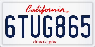 CA license plate 6TUG865