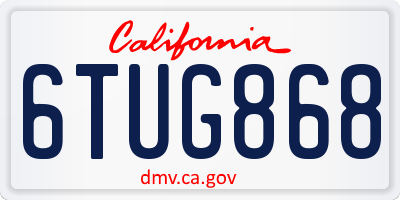 CA license plate 6TUG868