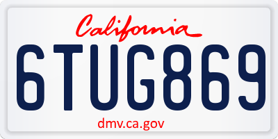 CA license plate 6TUG869