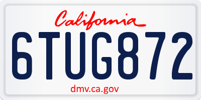 CA license plate 6TUG872