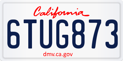 CA license plate 6TUG873