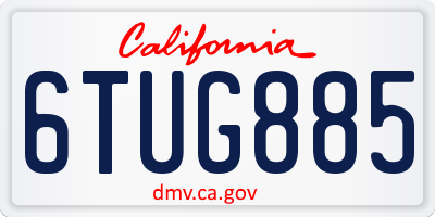 CA license plate 6TUG885