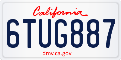 CA license plate 6TUG887