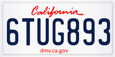 CA license plate 6TUG893