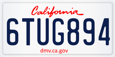 CA license plate 6TUG894