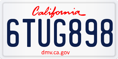 CA license plate 6TUG898