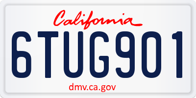 CA license plate 6TUG901