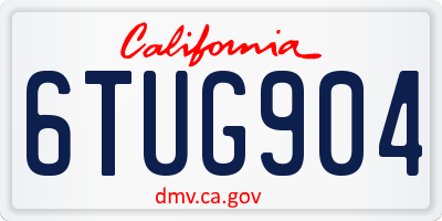 CA license plate 6TUG904