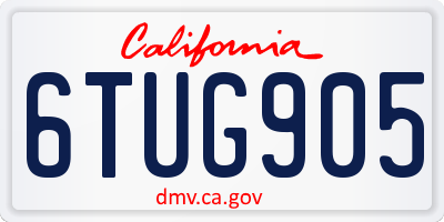 CA license plate 6TUG905