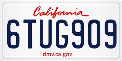 CA license plate 6TUG909