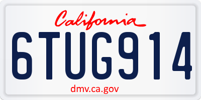 CA license plate 6TUG914