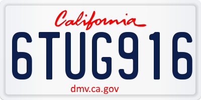 CA license plate 6TUG916