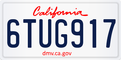CA license plate 6TUG917