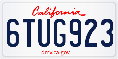 CA license plate 6TUG923