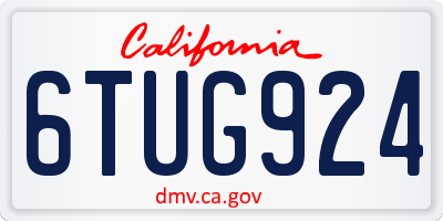 CA license plate 6TUG924
