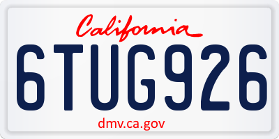 CA license plate 6TUG926