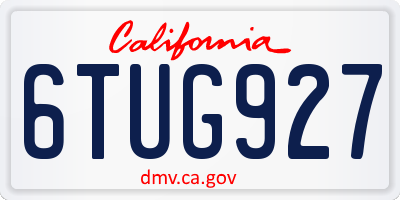 CA license plate 6TUG927