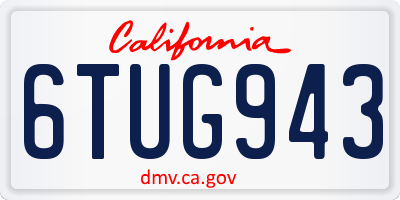 CA license plate 6TUG943