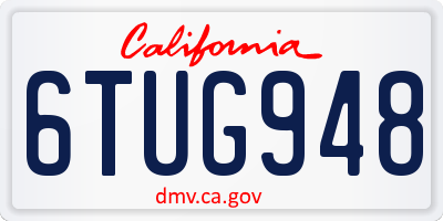 CA license plate 6TUG948