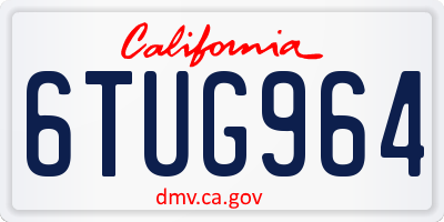 CA license plate 6TUG964