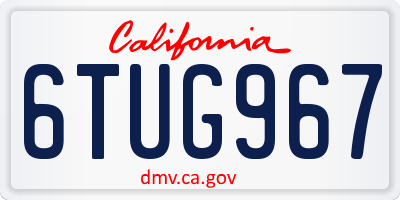 CA license plate 6TUG967