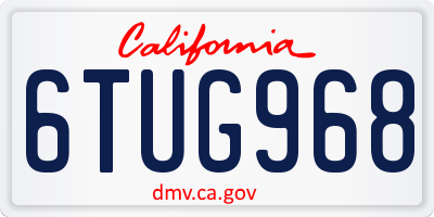 CA license plate 6TUG968