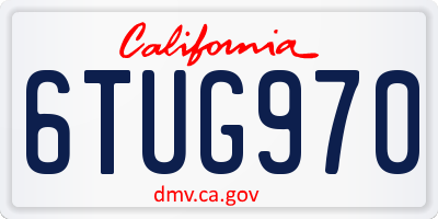 CA license plate 6TUG970