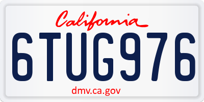 CA license plate 6TUG976