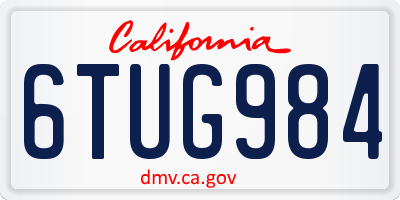 CA license plate 6TUG984