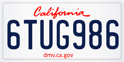 CA license plate 6TUG986